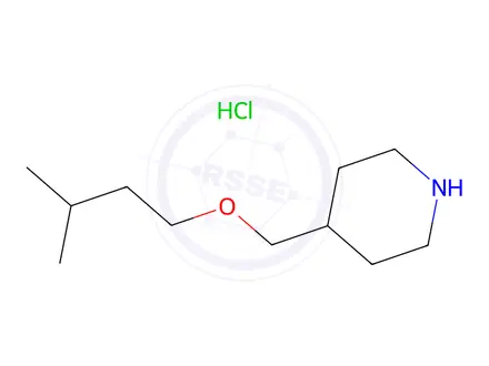 Chemical structure of 4-((Isopentyloxy)methyl)piperidine hydrochloride