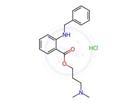 Chemical structure of 3-Dimethylaminopropyl-2-benzylaminobenzoate Hydrochloride
