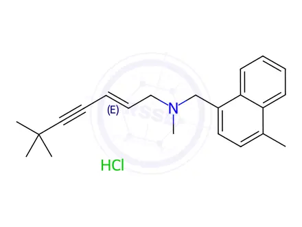 Chemical structure of N-[(2E)-6,6-Dimethyl-2-hepten-4-yn-1-yl]-N,4-dimethyl-1-naphthalenemethanamine Hydrochloride