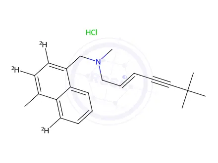 Chemical structure of N-[(2E)-6,6-Dimethyl-2-hepten-4-yn-1-yl]-N,4-dimethyl-1-naphthalenemethanamine-d3 Hydrochloride