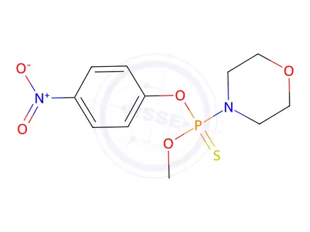 Chemical structure of Morpholinophosphonothioic acid O-methyl O-(p-nitrophenyl) ester