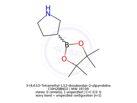 Chemical structure of 3-(4,4,5,5-Tetramethyl-1,3,2-dioxaborolan-2-yl)pyrrolidine