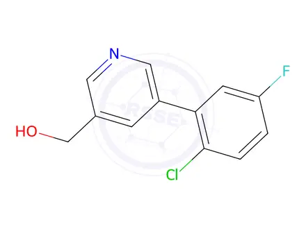 Chemical structure of (5-(2-Chloro-5-fluorophenyl)pyridin-3-yl)methanol