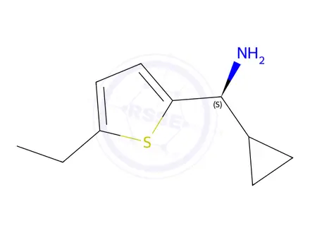 Chemical structure of (S)-alpha-cyclopropyl-5-ethyl-2-thiophenemethanamine