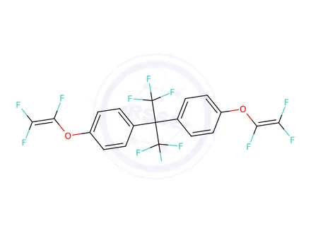 Chemical structure of 2,2-BIS(4-TRIFLUOROVINYLOXYPHENYL)-1,1,1,3,3,3-HEXAFLUOROPROPANE
