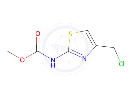 Chemical structure of Carbamic acid, [4-(chloromethyl)-2-thiazolyl]-, methyl ester (9CI)