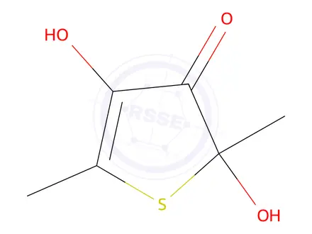Chemical structure of 2,4-Dihydroxy-2,5-dimethylthiophen-3(2H)-one