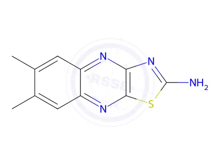 Chemical structure of 6,7-dimethyl-[1,3]thiazolo[4,5-b]quinoxalin-2-amine