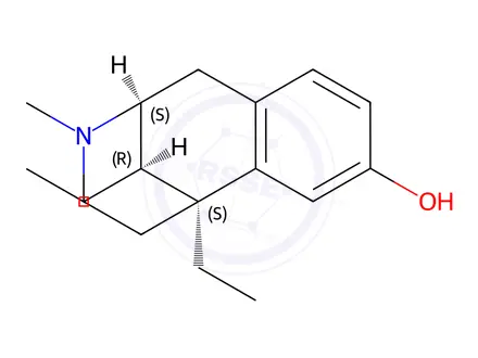 Chemical structure of (2S,11S)-6,11-Diethyl-1,2,3,4,5,6-hexahydro-3-methyl-2β,6β-methano-3-benzazocin-8-ol