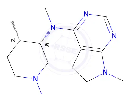 Chemical structure of N,7-dimethyl-N-((3S,4S)-4-methyl-1-nitrosopiperidin-3-yl)-6,7-dihydro-5H-pyrrolo[2,3-d]pyrimidin-4-amine