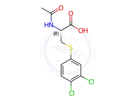 Chemical structure of Alanine, N-acetyl-3-((3,4-dichlorophenyl)thio)-