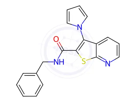 Chemical structure of N-Benzyl-3-(1H-pyrrol-1-yl)thieno[2,3-b]pyridine-2-carboxamide