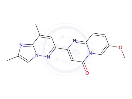 Chemical structure of 2-(2,8-Dimethylimidazo[1,2-b]pyridazin-6-yl)-7-methoxy-4H-pyrido[1,2-a]pyrimidin-4-one