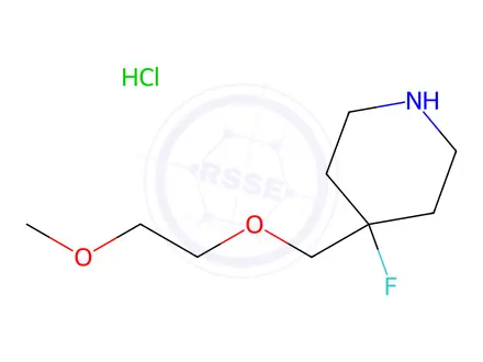 Chemical structure of 4-Fluoro-4-((2-methoxyethoxy)methyl)piperidine hydrochloride
