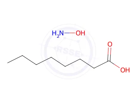 Chemical structure of octanoic acid, compound with hydroxylamine (1:1)