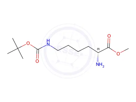 Chemical structure of (R)-Methyl 2-amino-6-((tert-butoxycarbonyl)amino)hexanoate