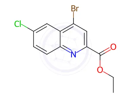 Chemical structure of Ethyl 4-bromo-6-chloroquinoline-2-carboxylate