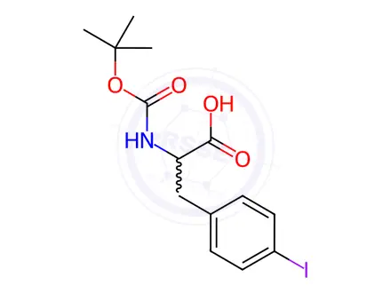 Chemical structure of BOC-P-IODO-DL-Phe-OH