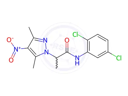 Chemical structure of N-(2,5-dichlorophenyl)-2-(3,5-dimethyl-4-nitro-1H-pyrazol-1-yl)propanamide
