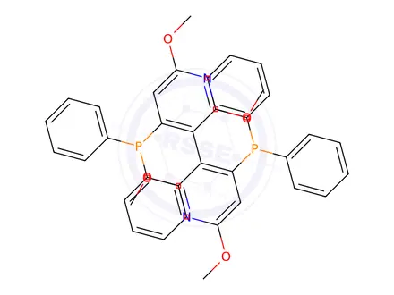 Chemical structure of [3-(4-diphenylphosphanyl-2,6-dimethoxypyridin-3-yl)-2,6-dimethoxypyridin-4-yl]-diphenylphosphane