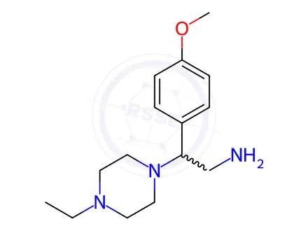Chemical structure of 2-(4-Ethylpiperazin-1-yl)-2-(4-methoxyphenyl)ethan-1-amine Dihydrochloride