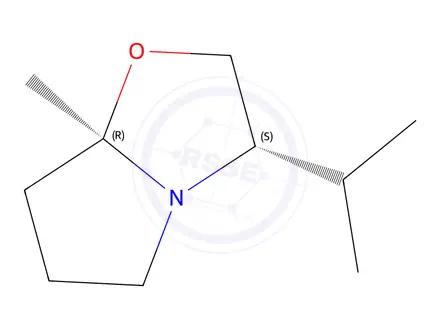 Chemical structure of Pyrrolo[2,1-b]oxazole, hexahydro-7a-methyl-3-(1-methylethyl)-, (3S,7aR)-(9CI)