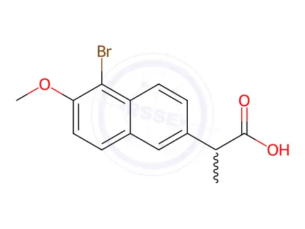 Chemical structure of rac-5-Bromo Naproxen