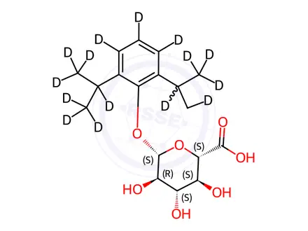 Chemical structure of Propofol D17 b-D-Glucuronide