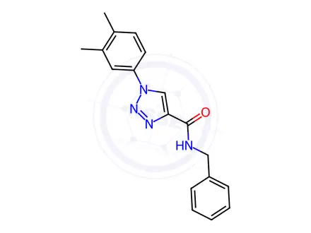 Chemical structure of N-benzyl-1-(3,4-dimethylphenyl)triazole-4-carboxamide