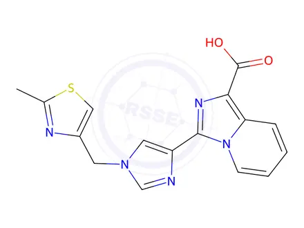 Chemical structure of 3-(1-((2-Methylthiazol-4-Yl)Methyl)-1H-Imidazol-4-Yl)Imidazo[1,5-A]Pyridine-1-Carboxylic Acid