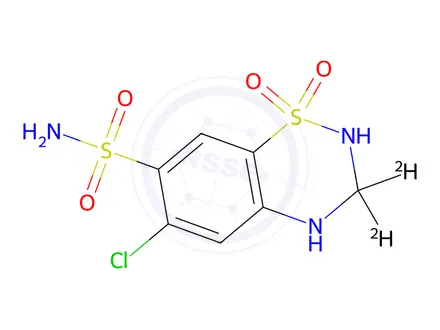 Chemical structure of Hydrochlorothiazide-d2