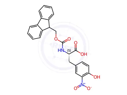 Chemical structure of Fmoc-3-nitro-Tyr-OH