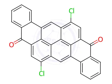 Chemical structure of 6,14-dichloropyranthrene-8,16-dione