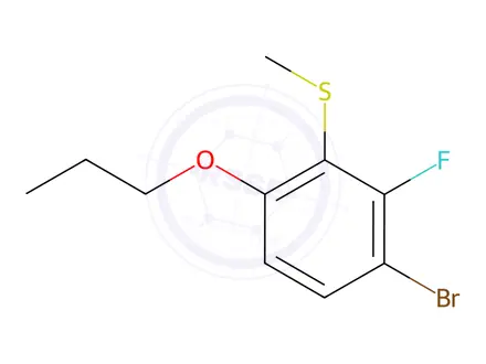Chemical structure of Benzene, 1-bromo-2-fluoro-3-(methylthio)-4-propoxy-