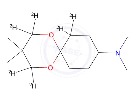 Chemical structure of N,N,3,3-Tetramethyl-1,5-dioxaspiro[5.5]undecan-9-amine-d6
