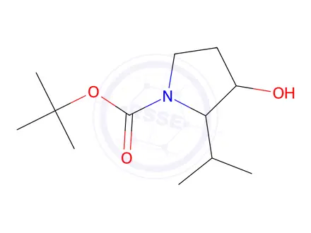 Chemical structure of tert-Butyl 3-hydroxy-2-isopropyl-1-pyrrolidinecarboxylate