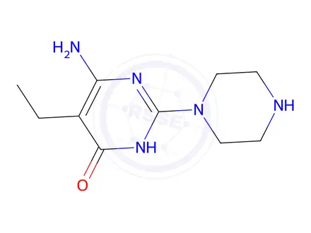 Chemical structure of 6-Amino-5-ethyl-2-(piperazin-1-yl)pyrimidin-4(3h)-one