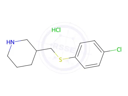 Chemical structure of 3-(((4-Chlorophenyl)thio)methyl)piperidine hydrochloride