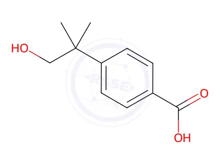 Chemical structure of 4-(1-Hydroxy-2-methylpropan-2-yl)benzoic Acid
