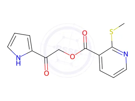 Chemical structure of 2-Oxo-2-(1H-pyrrol-2-yl)ethyl 2-(methylthio)nicotinate