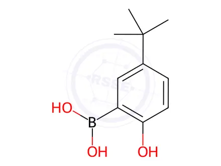 Chemical structure of Boronic acid, B-[5-(1,1-dimethylethyl)-2-hydroxyphenyl]-
