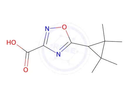 Chemical structure of 5-(2,2,3,3-Tetramethylcyclopropyl)-1,2,4-oxadiazole-3-carboxylic acid