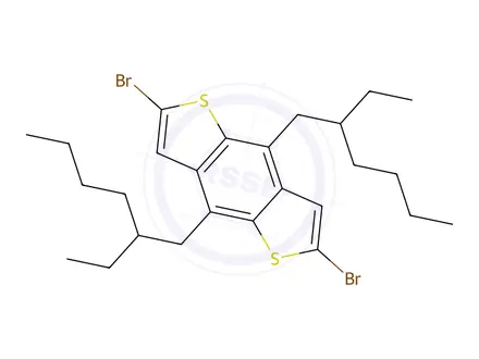 Chemical structure of 2,6-dibromo-4,8-di(2-ethylhexyl)benzo[1,2-b:4,5-b']dithiophene
