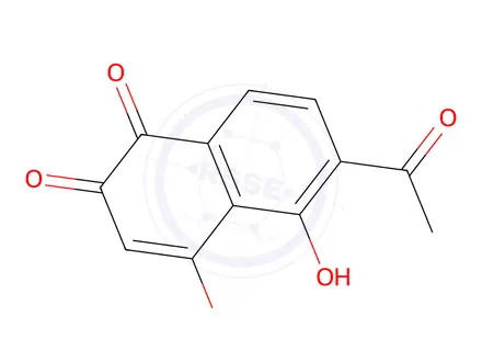 Chemical structure of 6-Acetyl-2,5-dihydroxy-1,4-naphthoquinone