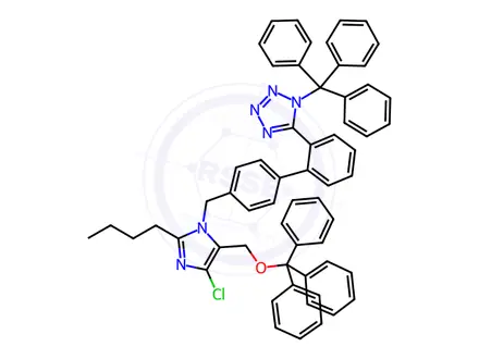 Chemical structure of N1,O-Ditrityl Losartan
