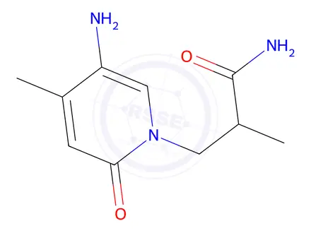 Chemical structure of 3-(5-Amino-4-methyl-2-oxopyridin-1(2h)-yl)-2-methylpropanamide