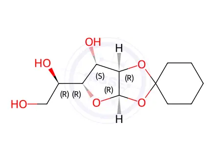 Chemical structure of (R)-1-((3a'R,5'R,6'S,6a'R)-6'-hydroxytetrahydrospiro[cyclohexane-1,2'-furo[2,3-d][1,3]dioxol]-5'-yl)ethane-1,2-diol