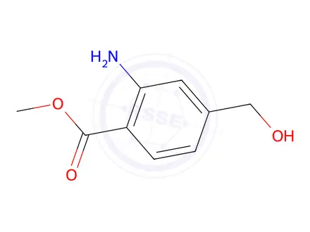 Chemical structure of Benzoic acid, 2-amino-4-(hydroxymethyl)-, methyl ester