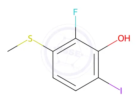Chemical structure of 2-Fluoro-6-iodo-3-(methylthio)phenol