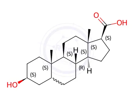 Chemical structure of 3-BETA-HYDROXY-5-ALPHA-ANDROSTANE-17-BETA-CARBOXYLIC ACID
